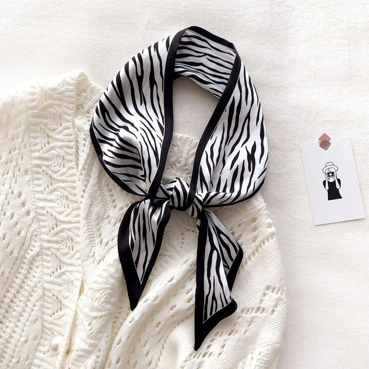 Luxurious Zebra Print Silk-Feel Scarf