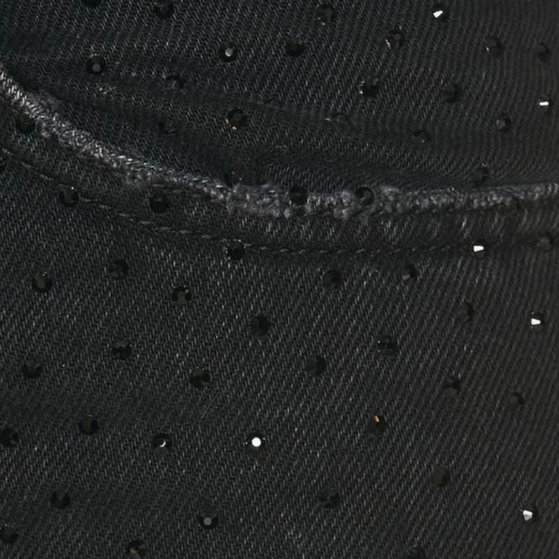 Glittering Cyberpunk Y2K High-Rise Denim Shorts with Rhinestones