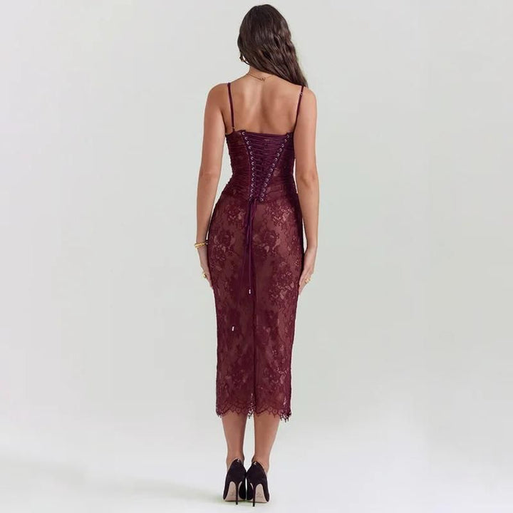 Spaghetti Strap Lace Bodycon Dress