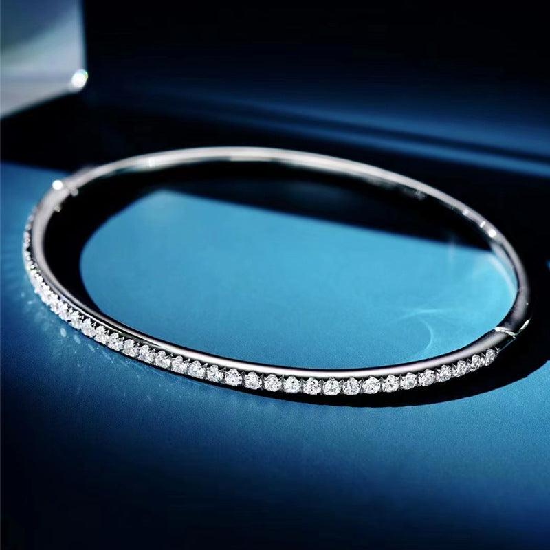 925 Silver Fine Row Diamond Bracelet - Trendha