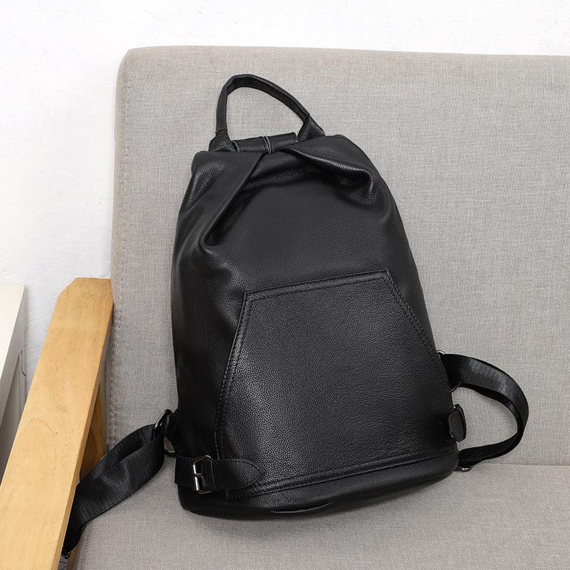 Anti-theft Ladies Backpack Genuine Leather Travel Bag Top Layer Cowhide - Trendha