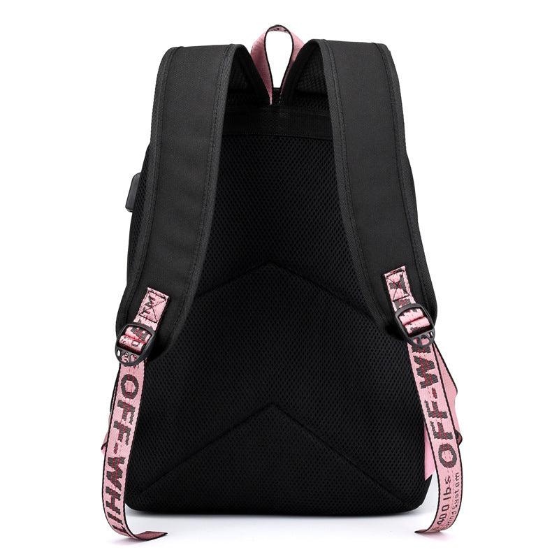 Backpack Korean Style USB Charging Student Female Large-capacity Backpack - Trendha
