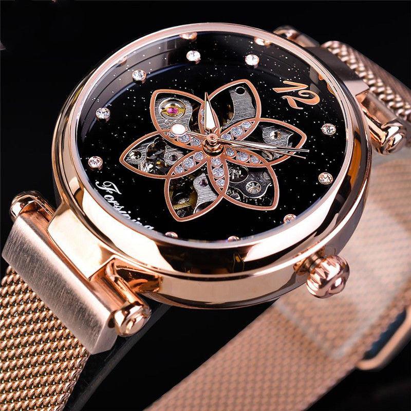 Casual Mesh Belt Automatic Mechanical Watch - Trendha