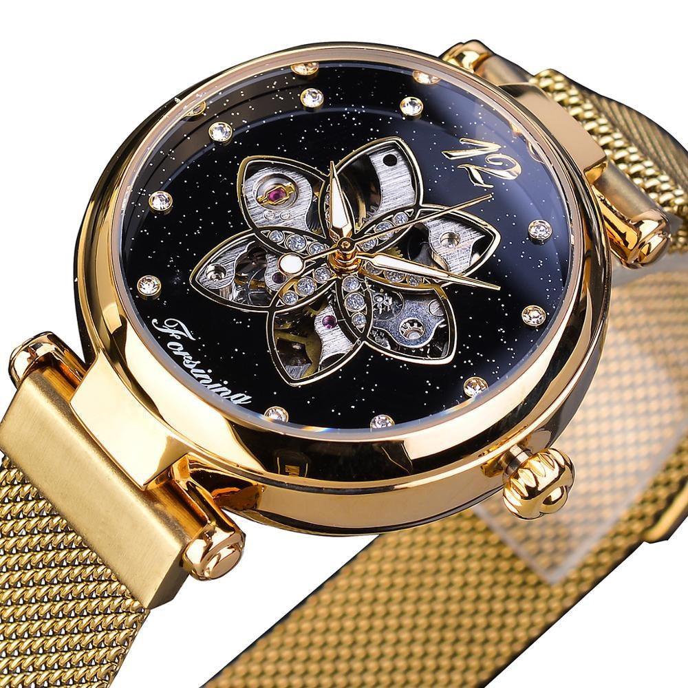 Casual Mesh Belt Automatic Mechanical Watch - Trendha