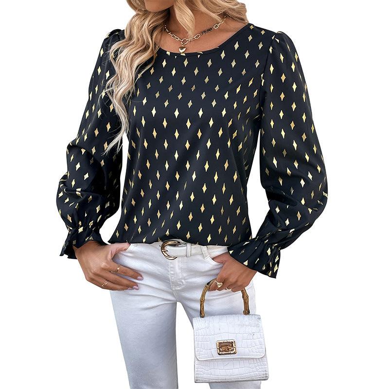 Commuter Bronzing Shirt Women's Long-sleeved Shirt - Trendha