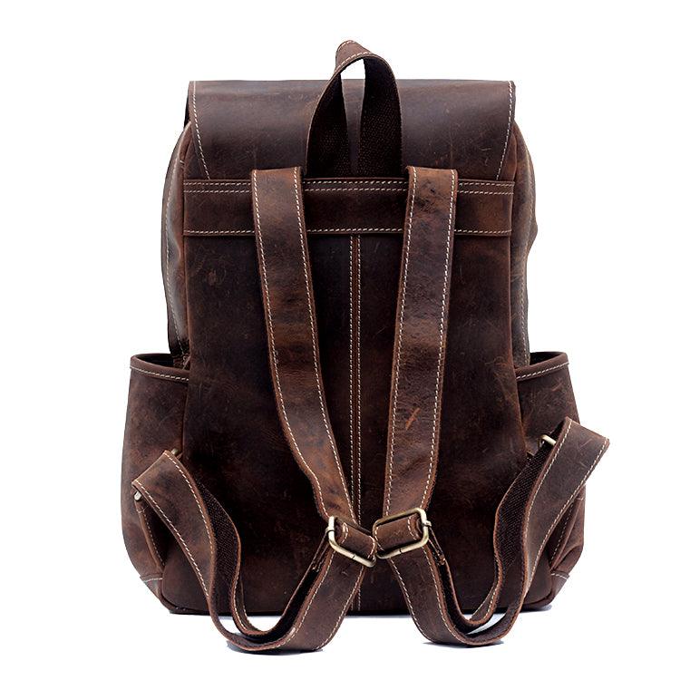 Crazy Horse Men's Leather Korean Style Backpack Retro - Trendha