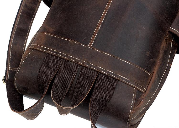 Crazy Horse Men's Leather Korean Style Backpack Retro - Trendha