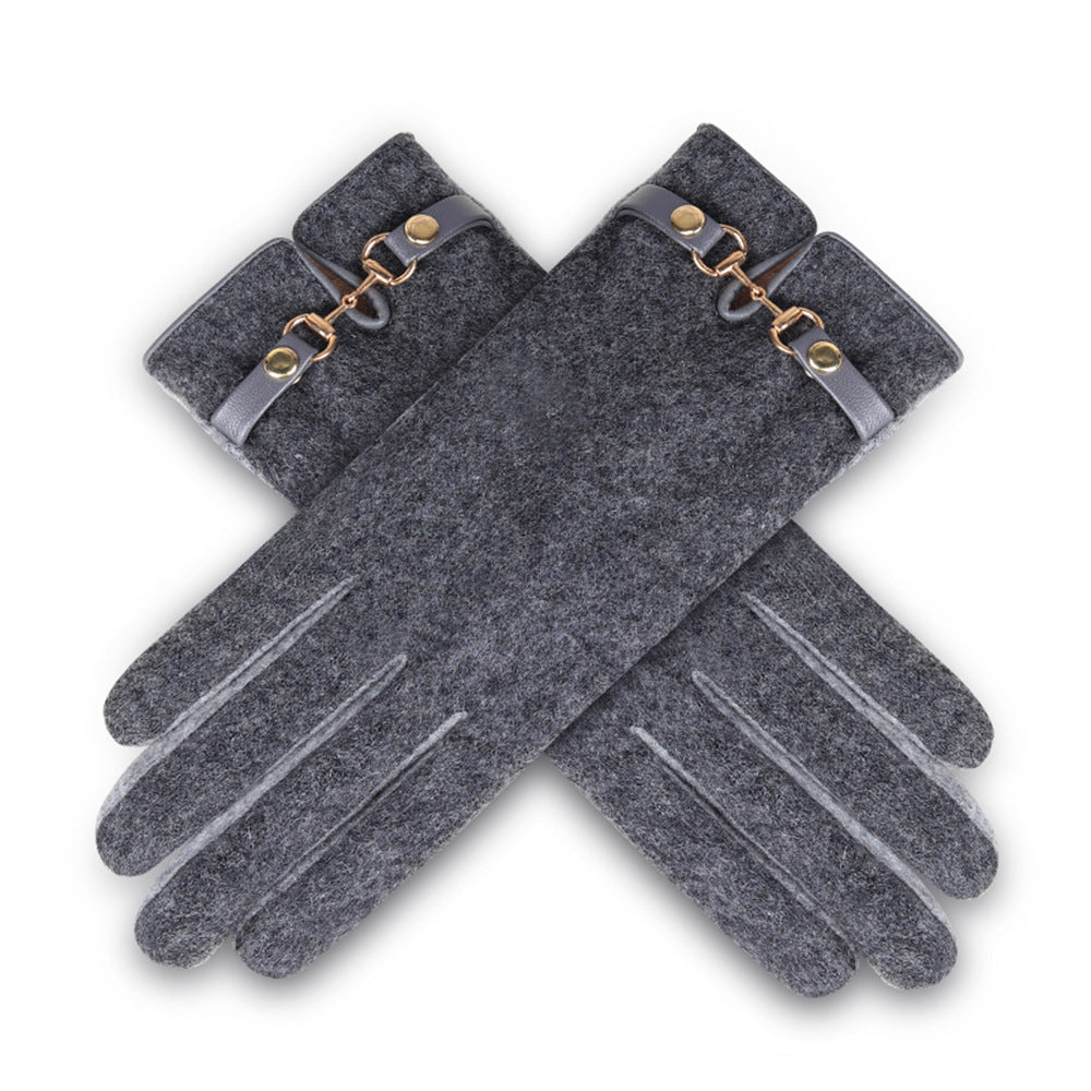 New Women's Autumn And Winter Cashmere Gloves