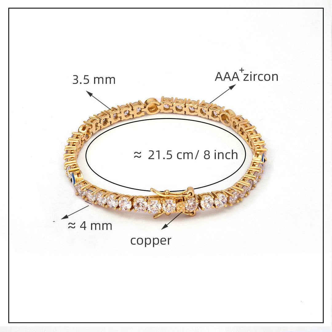 European And American Jewelry Tennis Chain Hip-hop Personality Bracelet - Trendha