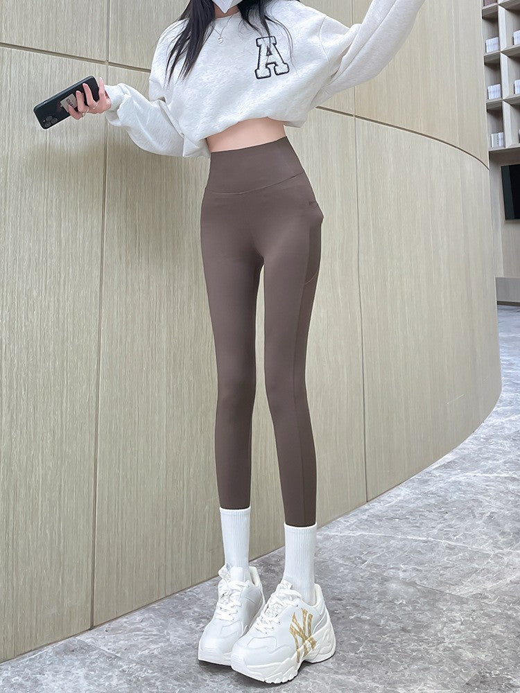 Women's Side Pockets With Lettered Outer Leggings