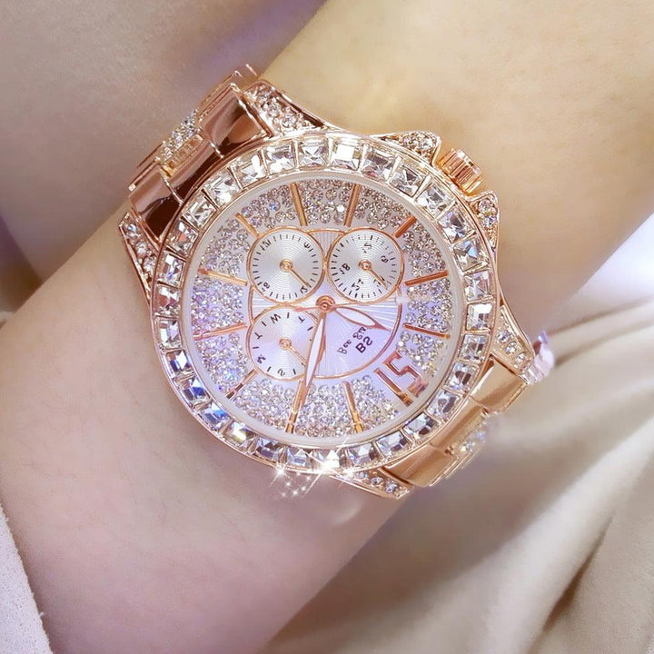 Fashion Luxury Full Diamond Steel Band Ladies Quartz Watch - Trendha