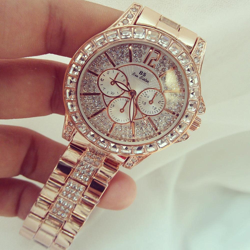 Fashion Luxury Full Diamond Steel Band Ladies Quartz Watch - Trendha