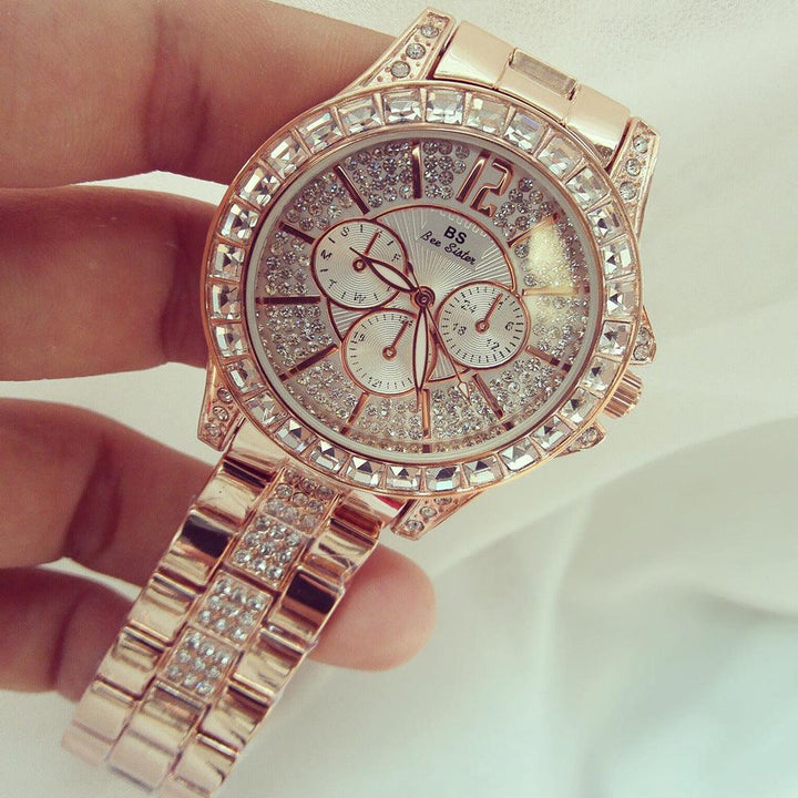 Fashion Luxury Full Diamond Steel Band Ladies Quartz Watch - Trendha