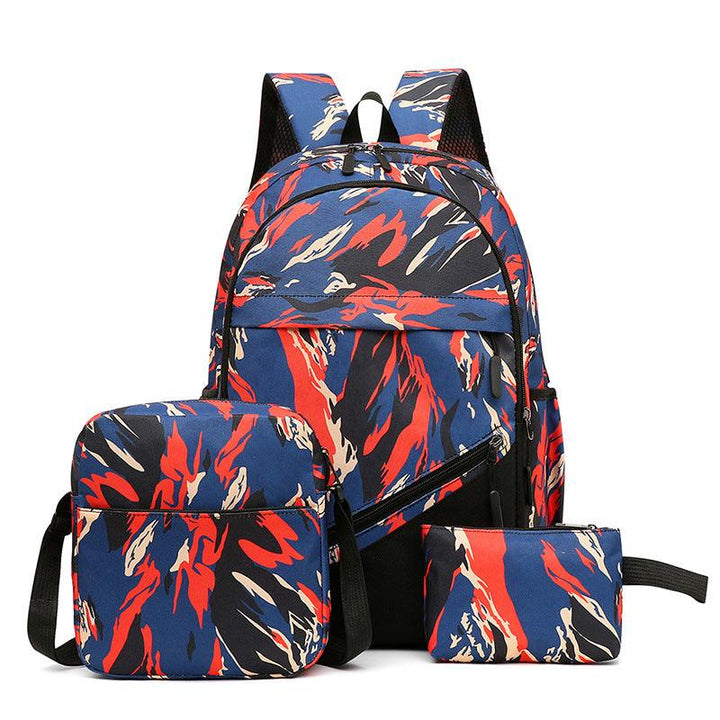 Fashion Personality Canvas Camouflage Multi-pocket Backpack - Trendha