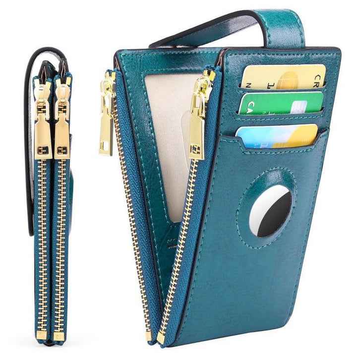 Fashion Vintage Leather Daily Zipper Card Bag - Trendha