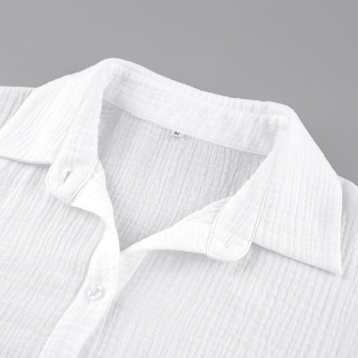Flared Sleeves Long Sleeves Shirt Pure Cotton Leisure Commute Niche White - Trendha