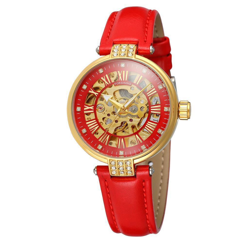 Forsining Ladies Fashion Casual Hollow Waterproof Automatic Mechanical Watch - Trendha