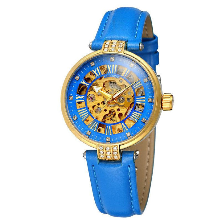 Forsining Ladies Fashion Casual Hollow Waterproof Automatic Mechanical Watch - Trendha
