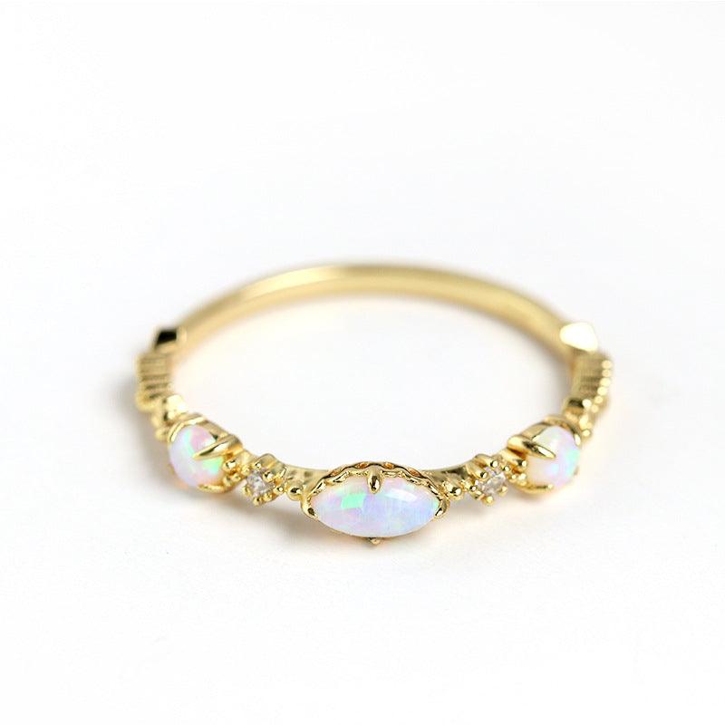 Gold-plated Inlaid Light Luxury Thin Ring - Trendha