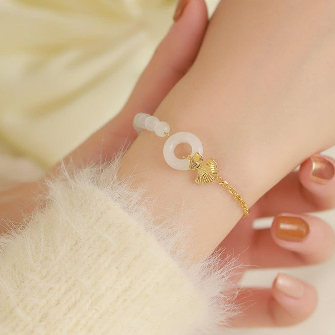 Hotan Jade Sterling Silver Bracelet Girl - Trendha