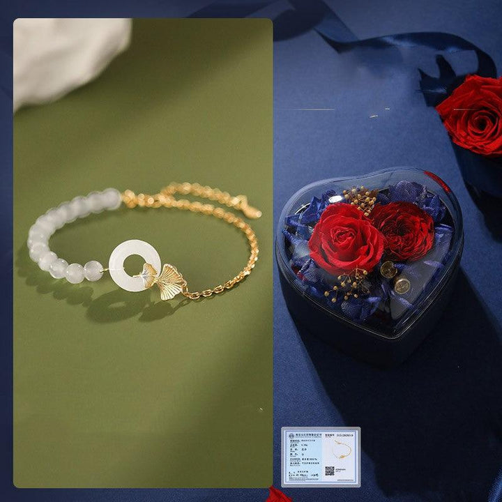 Hotan Jade Sterling Silver Bracelet Girl - Trendha