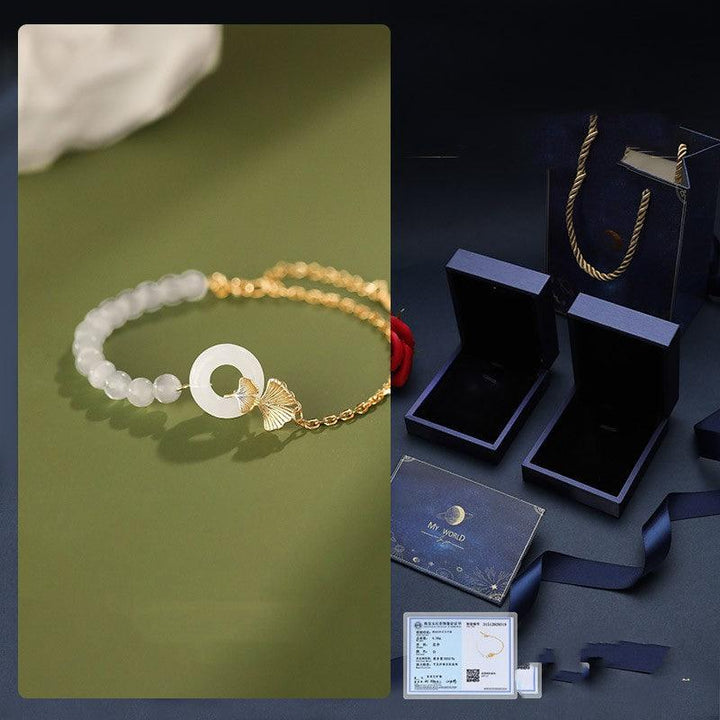 Hotan Jade Sterling Silver Bracelet Girl - Trendha