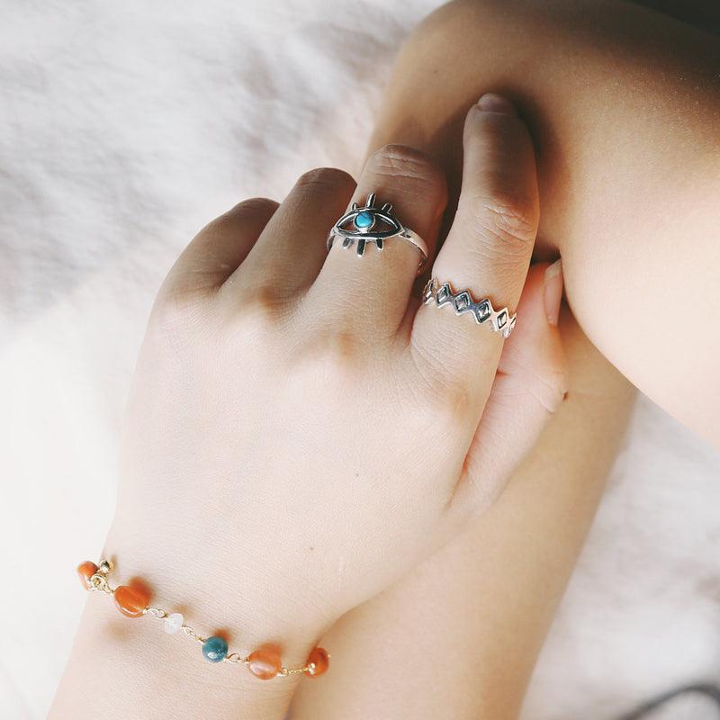 India Custom 925 Sterling Silver Ins Turquoise Ring - Trendha