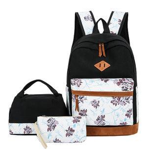 Japanese Style Backpack With Floral Shoulders - Trendha