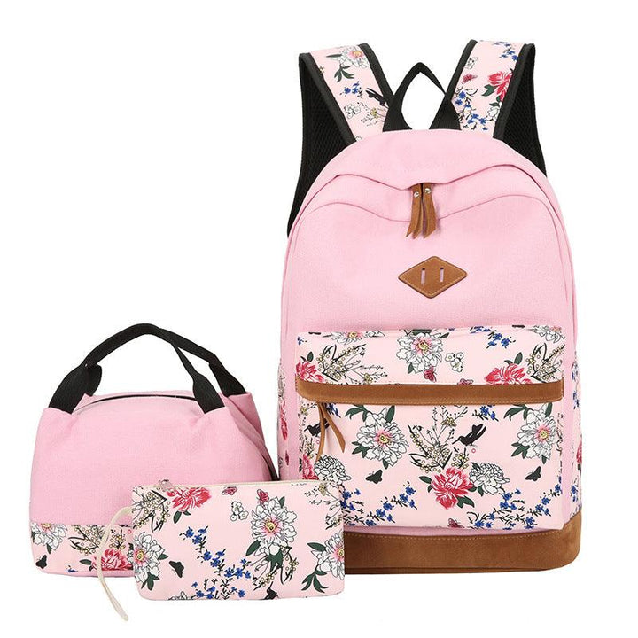 Japanese Style Backpack With Floral Shoulders - Trendha
