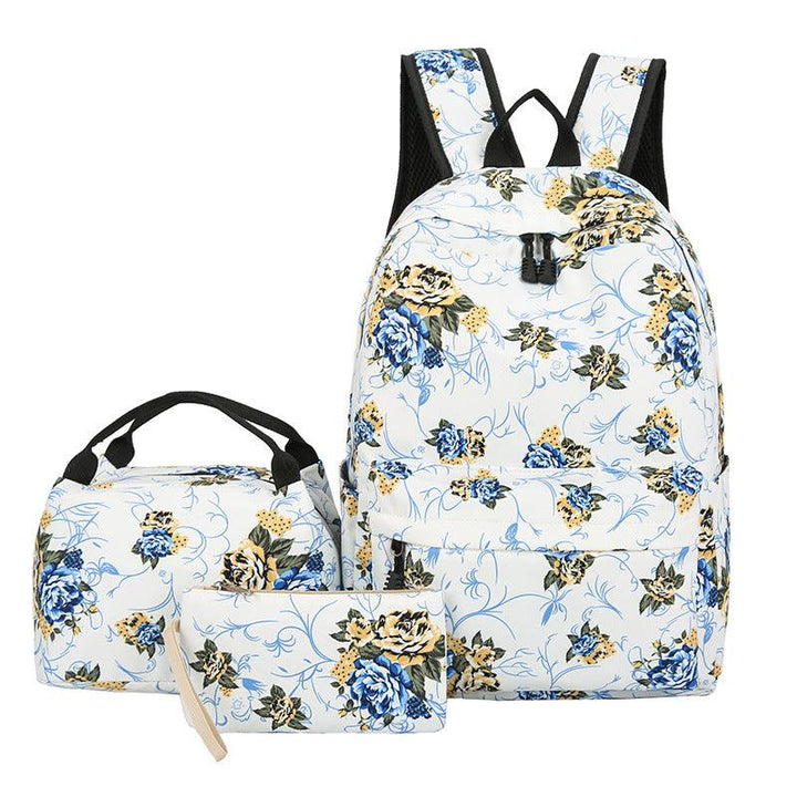 Japanese Style Backpack With Floral Shoulders - Trendha