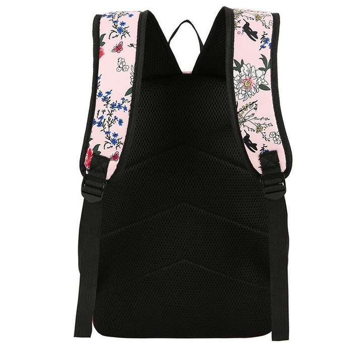 Japanese Style Backpack With Floral Shoulders - Trendha