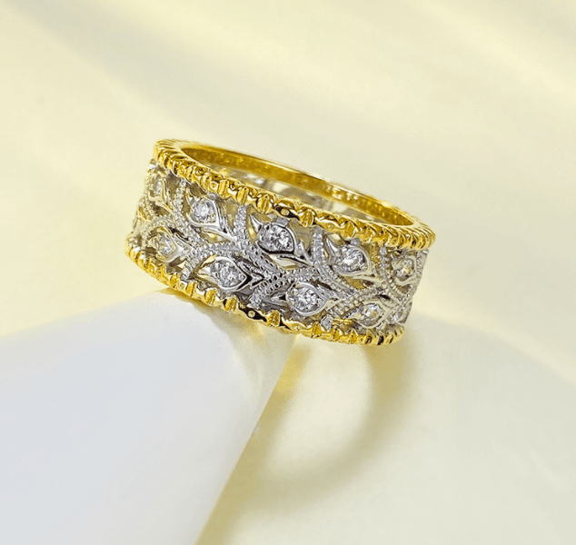 Light Luxury Style 925 Silver Fabric Cutout Pattern Retro Women's Ring - Trendha