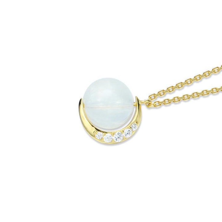 Maiden Moonlight Stone Moon Necklace - Trendha