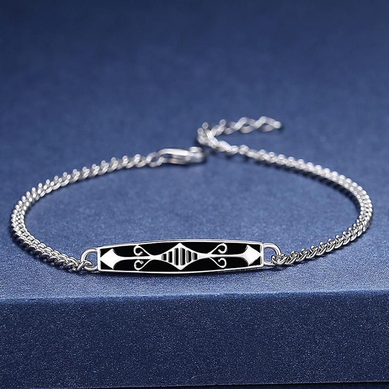 Men's And Women's Pair Creative All Match Sterling Silver Bracelet - Trendha