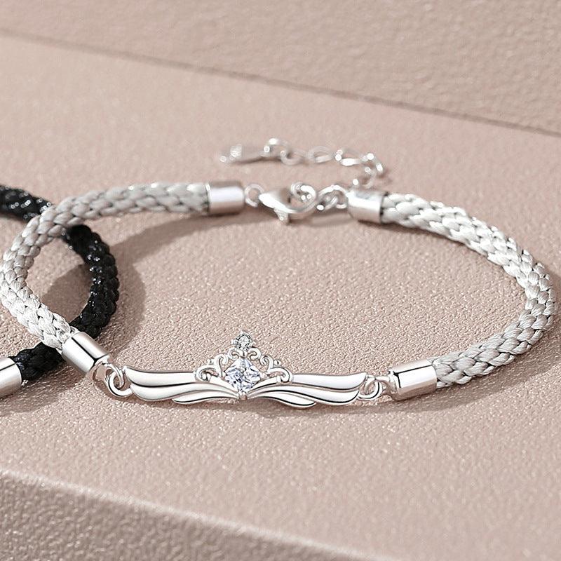 Men's And Women's Pair Creative All Match Sterling Silver Bracelet - Trendha