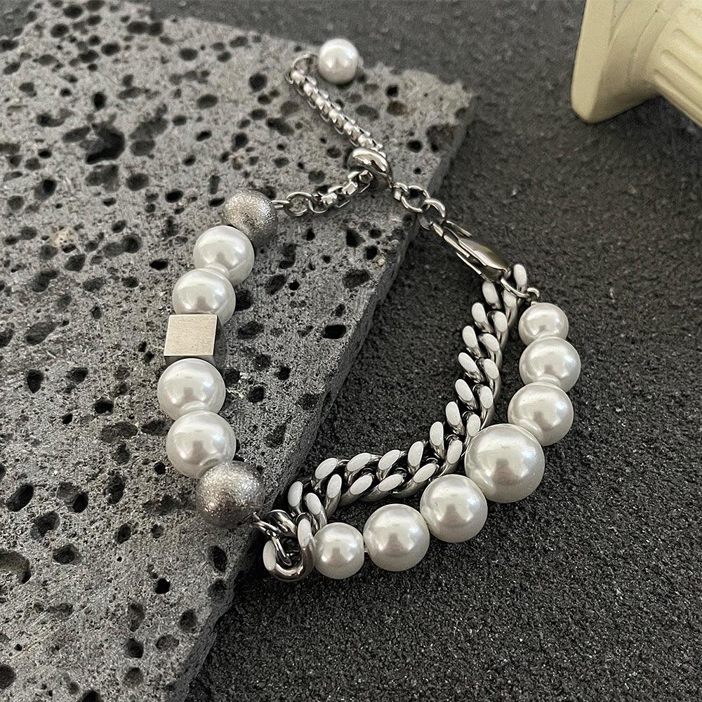 Men's And Women's Pearl Cuba Double Bracelet - Trendha