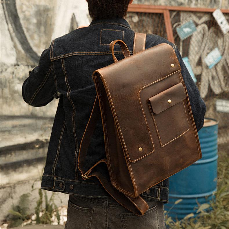 Men's Casual Leather British Backpack - Trendha