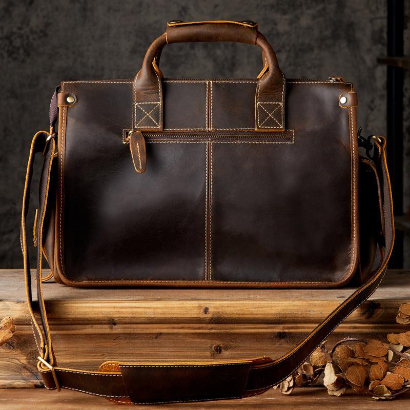 Men's Fashion Personality Leather Postman Handbag - Trendha