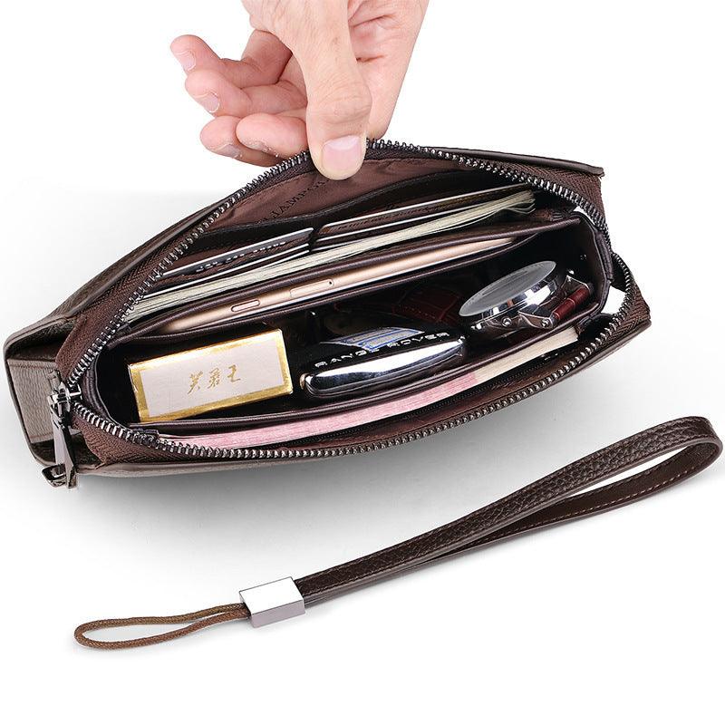 Men's Genuine Leather Combination Lock Clutch - Trendha