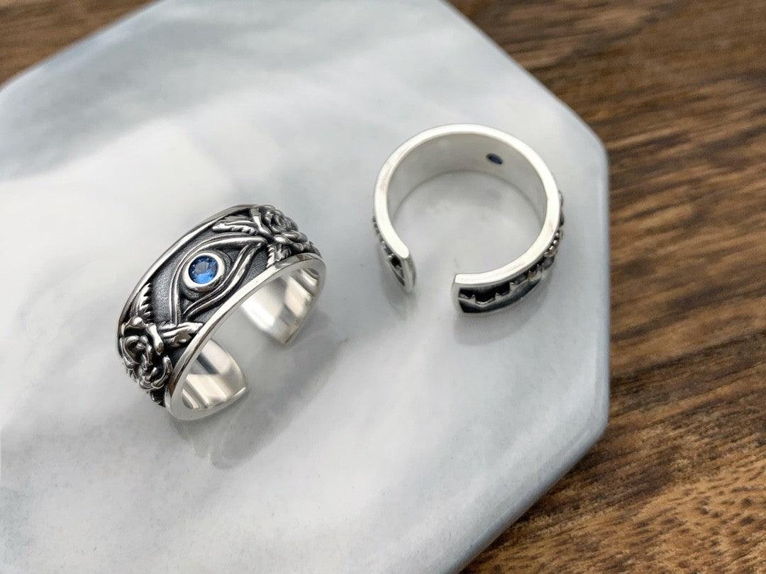 Men's Personalized Retro Horus Eye Ring - Trendha