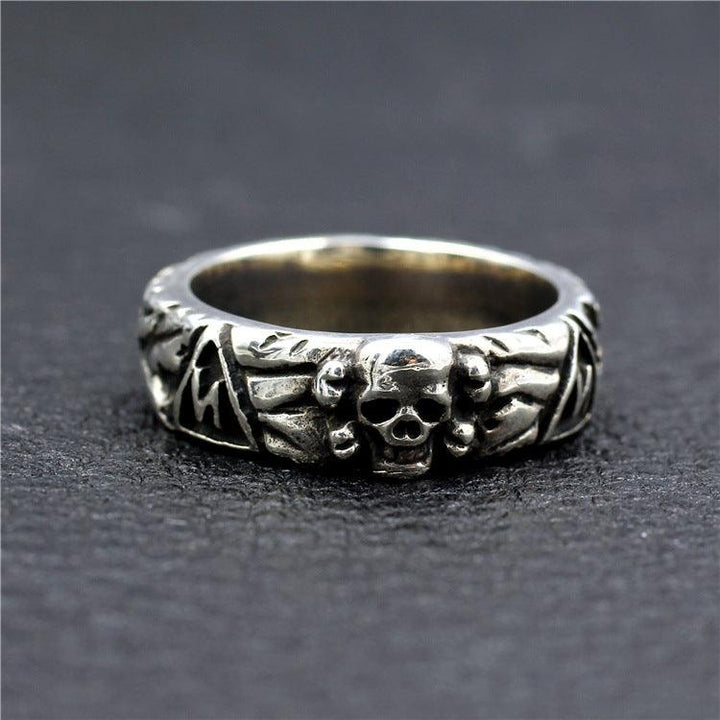 Mens Fashion Simple Sterling Silver Skull Ring - Trendha