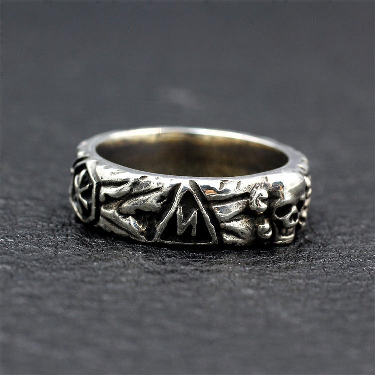 Mens Fashion Simple Sterling Silver Skull Ring - Trendha