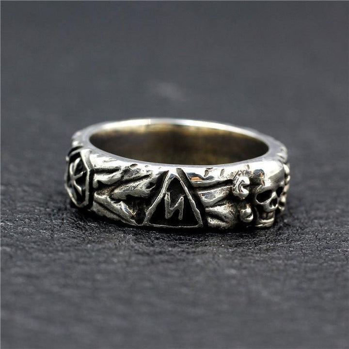 Mens Fashion Simple Sterling Silver Skull Ring - Trendha