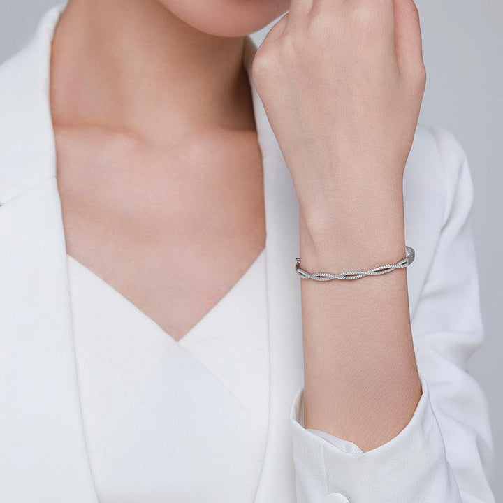 Micro-set Cross Wave Jewelry Bracelet - Trendha