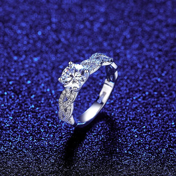 Mossan Diamond Ring 925 Sterling Silver - Trendha