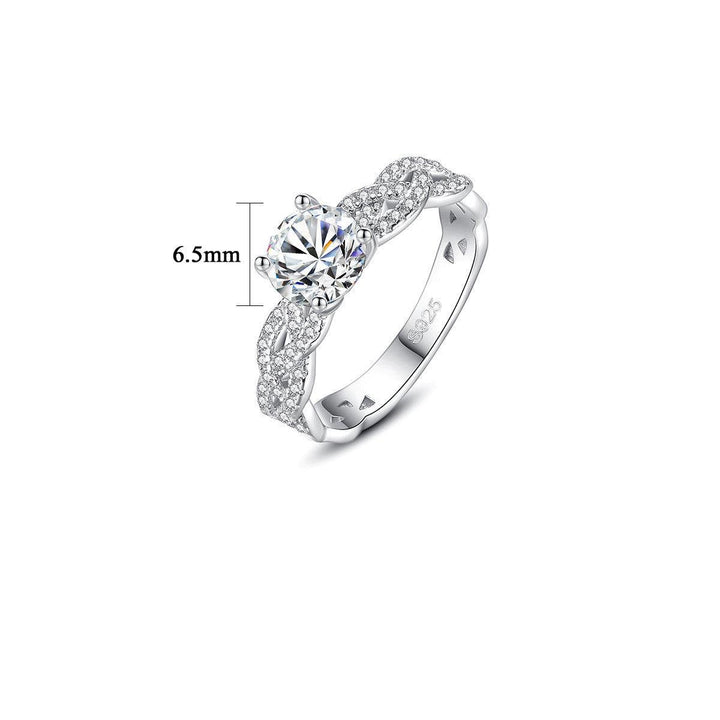 Mossan Diamond Ring 925 Sterling Silver - Trendha