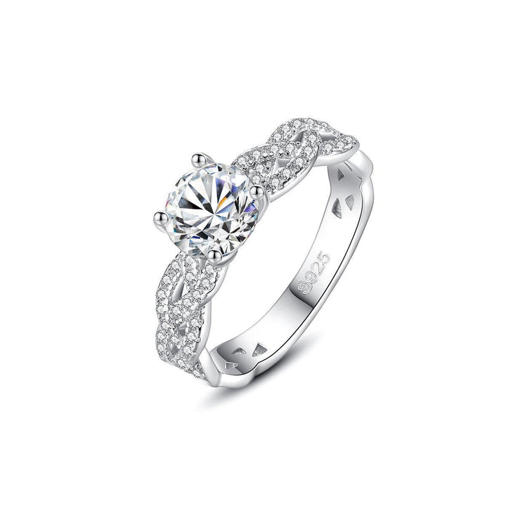 Mossan Diamond Ring 925 Sterling Silver - Trendha