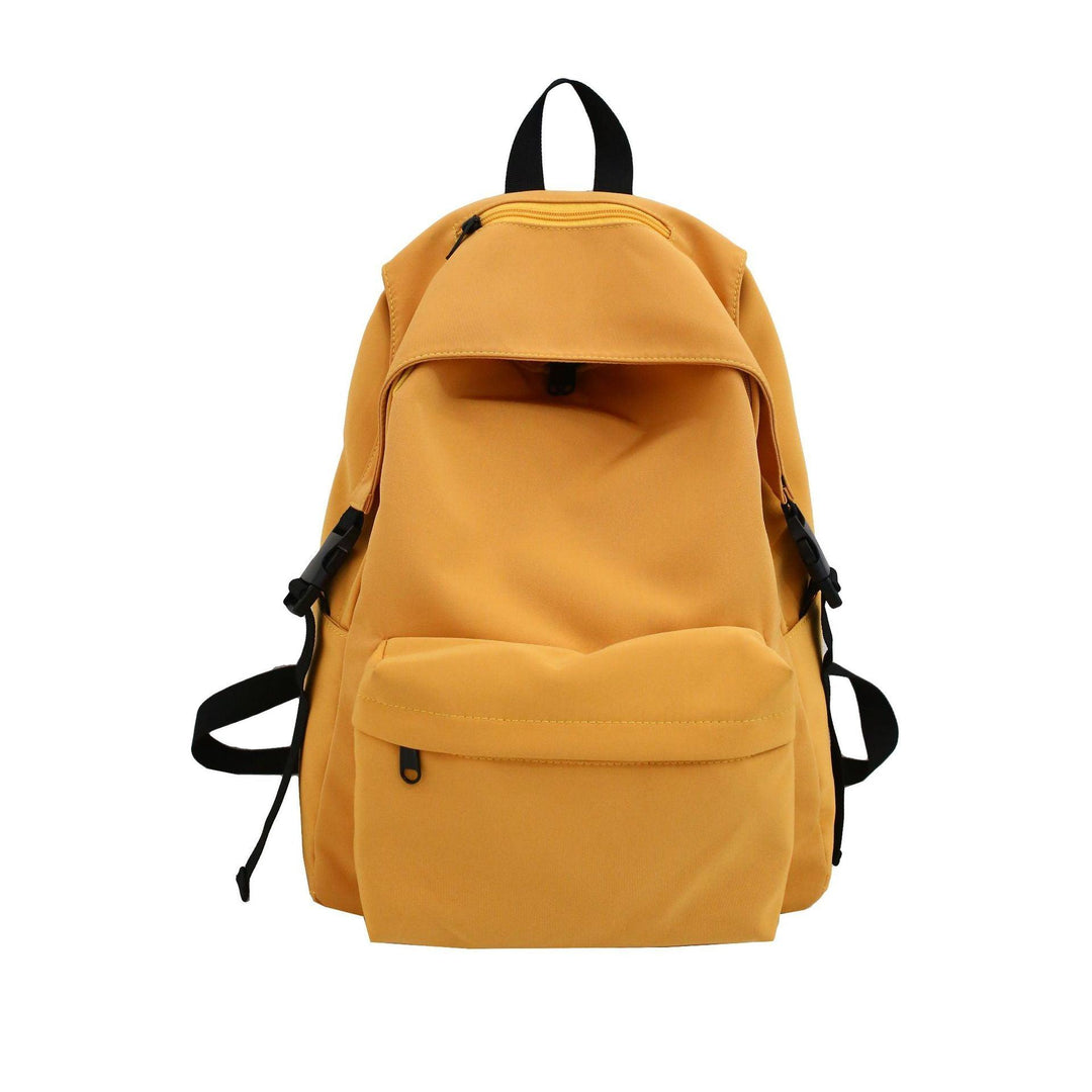 New Japanese And Korean Early High School Student Bag Nylon Solid Color Waterproof Lightweight Backpack College Students Couple Backpack - Trendha