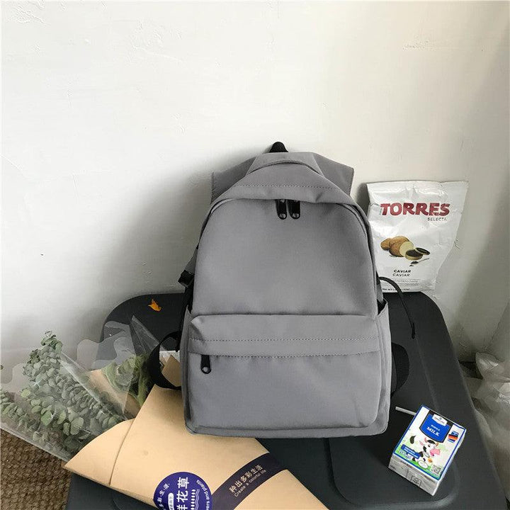 New Japanese And Korean Early High School Student Bag Nylon Solid Color Waterproof Lightweight Backpack College Students Couple Backpack - Trendha