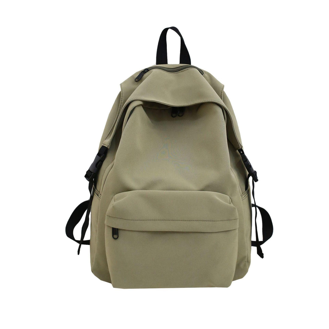 New Japanese And Korean Early High School Student Bag Nylon Solid Color Waterproof Lightweight Backpack College Students Couple Backpack - Trendha